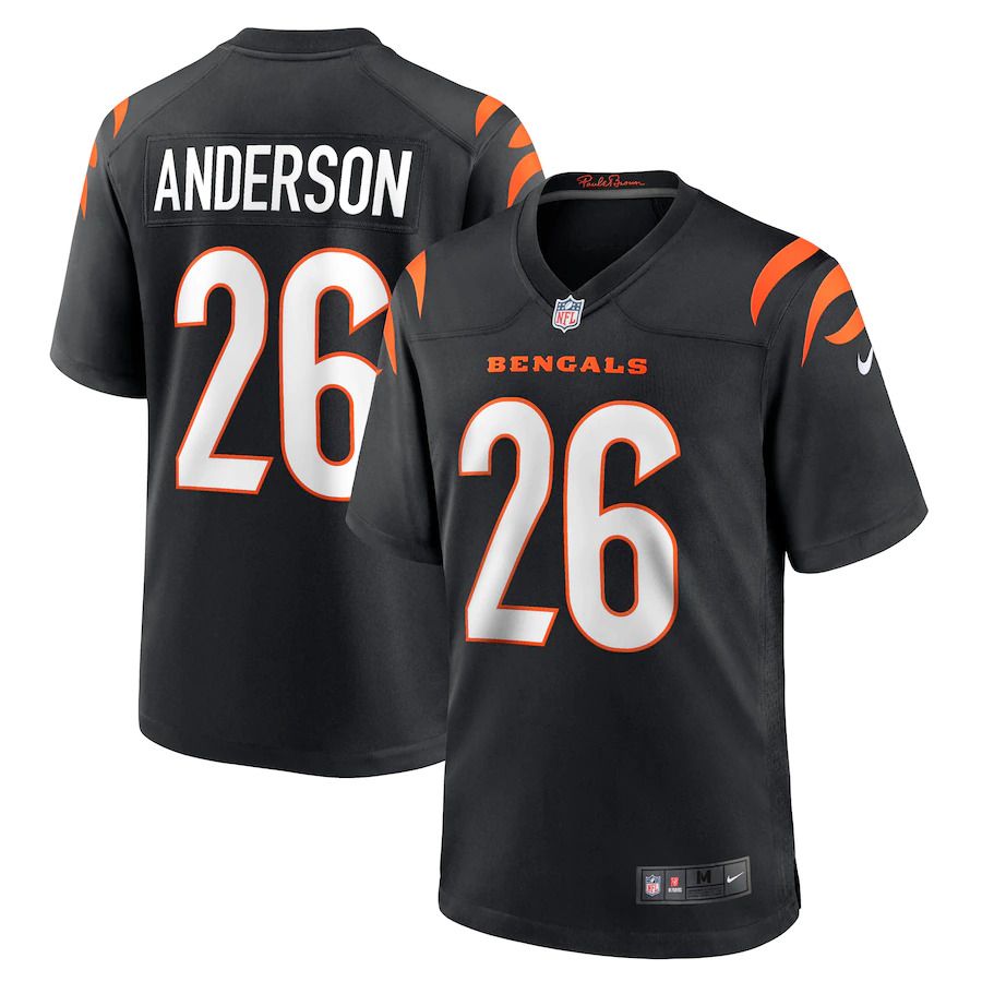 Men Cincinnati Bengals 26 Tycen Anderson Nike Black Game Player NFL Jersey